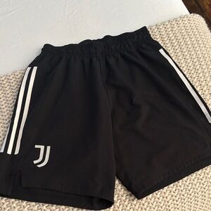 adidas Black Men's Athletic Shorts with White Stripes